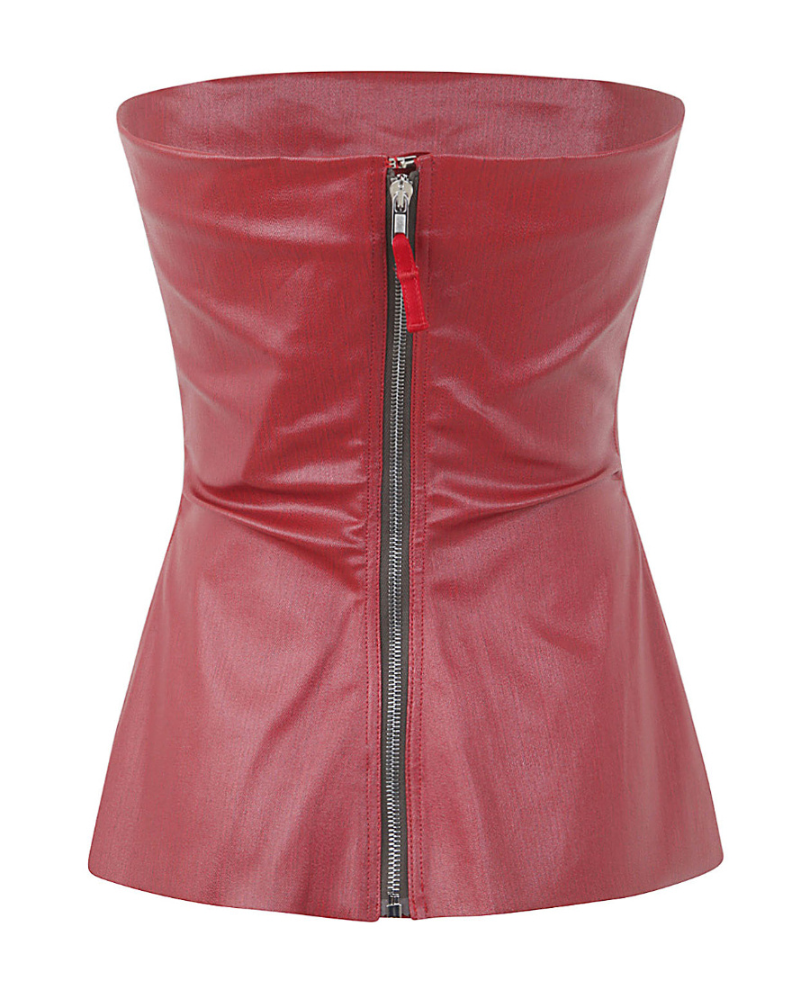 Rick Owens Bustier-style Cotton Corset Top In Red