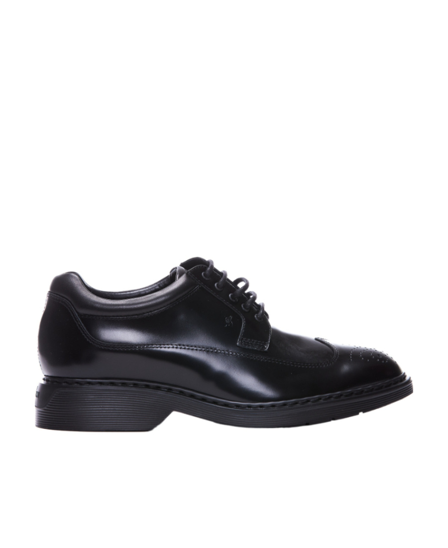 Hogan Leather Lace-up Oxford Shoes In Black