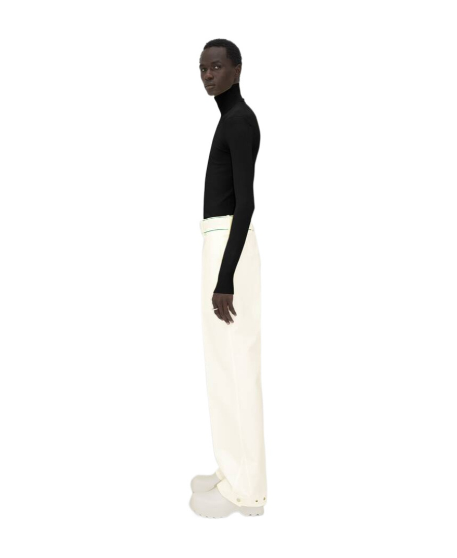 Bottega Veneta Belted Straight-leg Trousers In White