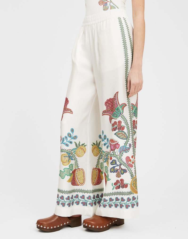 La Doublej Graphic Printed Wide Leg Pants In Multi