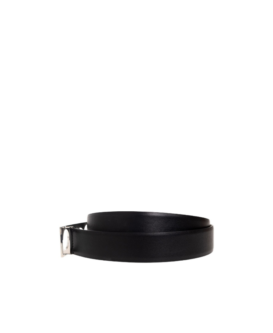 Alexander Mcqueen The Grip Buckled Belt In Calf Leather In Black
