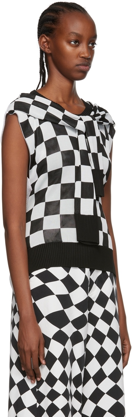 Mm6 Maison Margiela Logo-spliced Sleeveless Knit Pullover In Multicolor