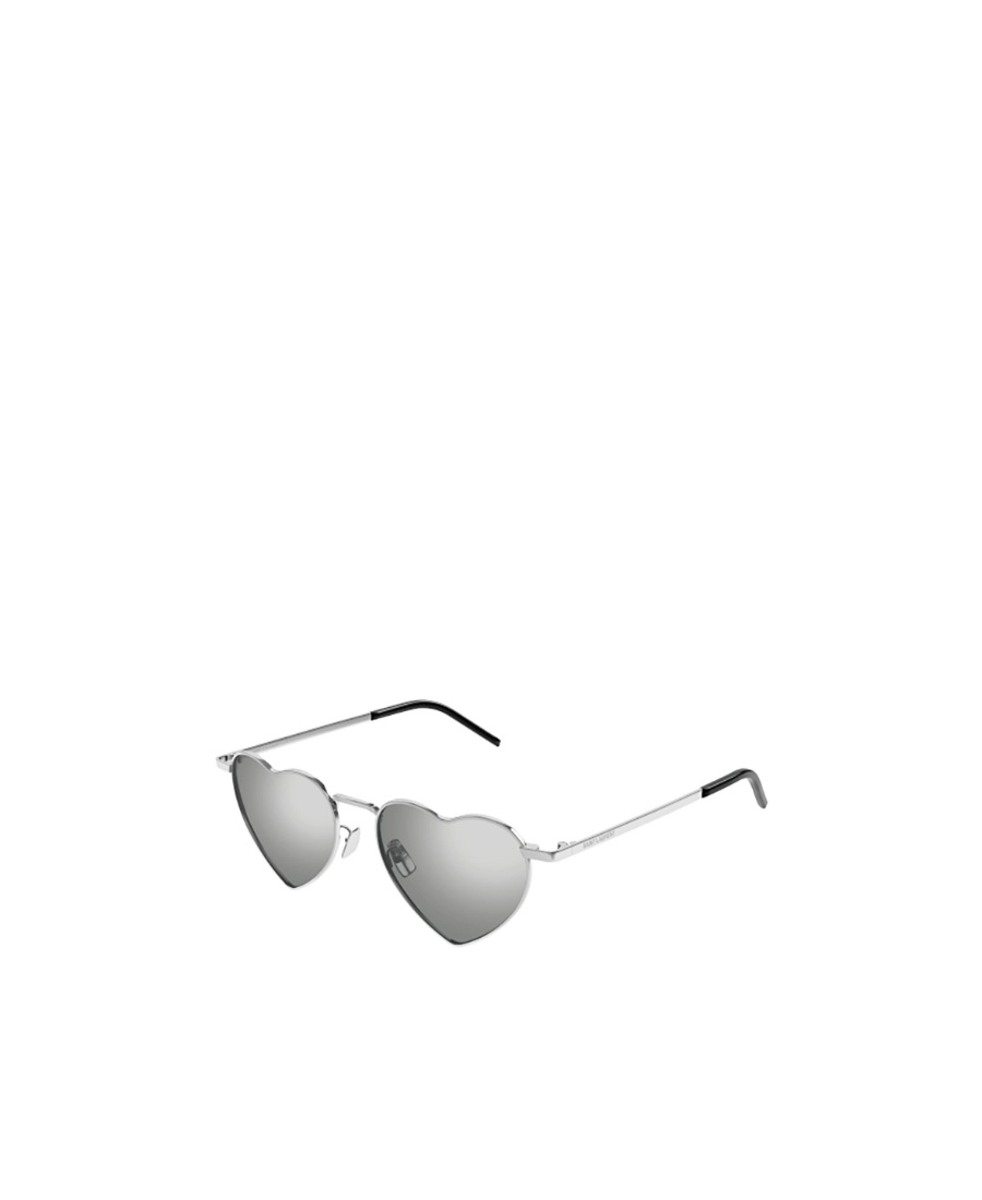 Saint Laurent Loulou Heart-frame Sunglasses In Gray