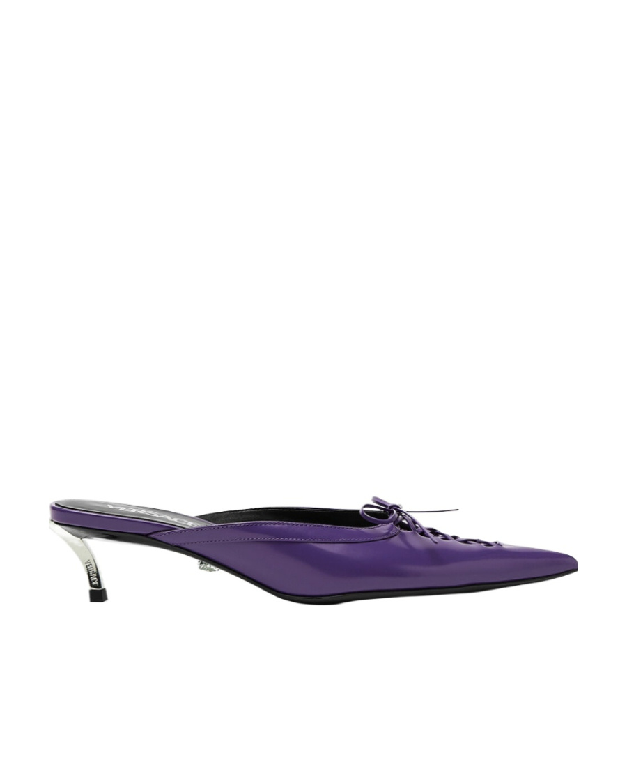 Versace Pin-point 50mm Mules In Blue