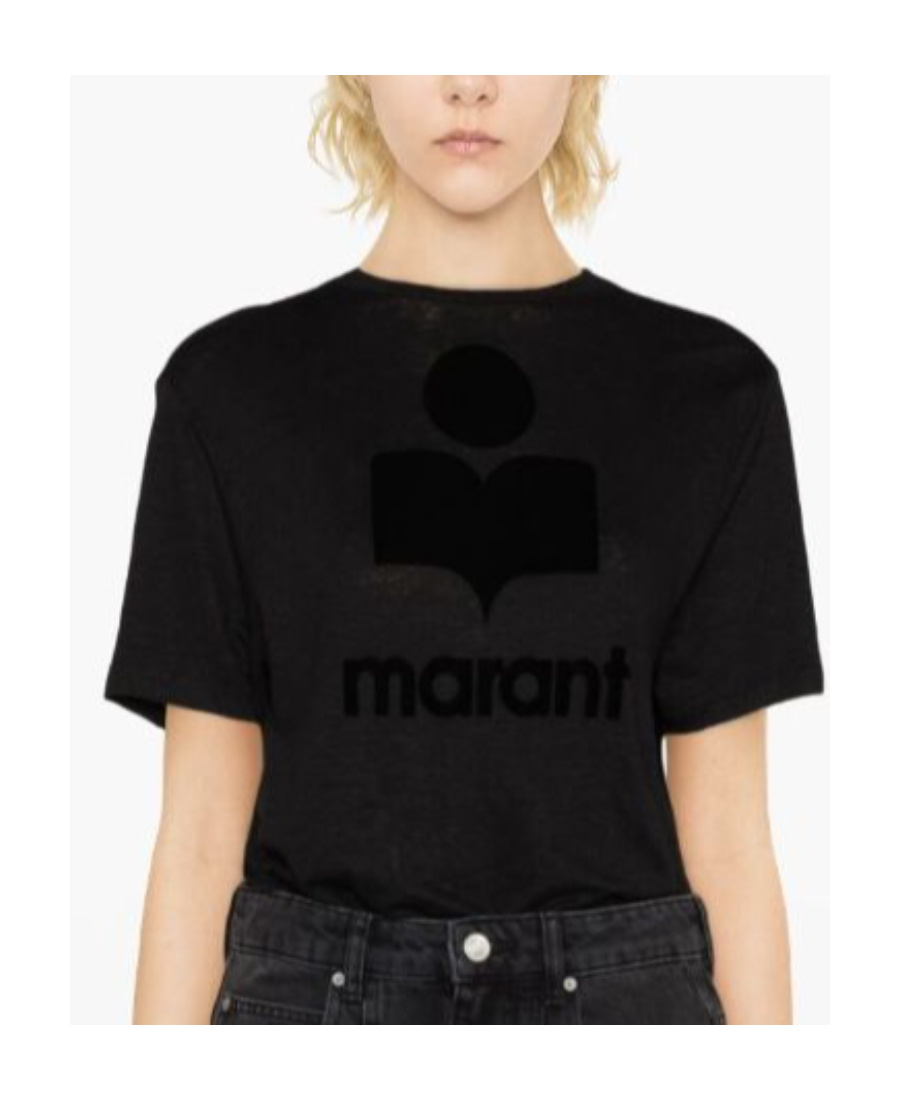 Isabel Marant Étoile Isabel Marant Etoile Black Linen Zewel T-shirt In Black