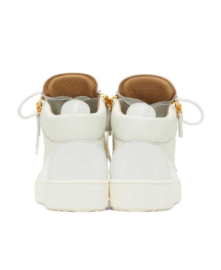 Giuseppe Zanotti Round Head Strapped High Upper Board Shoes In White