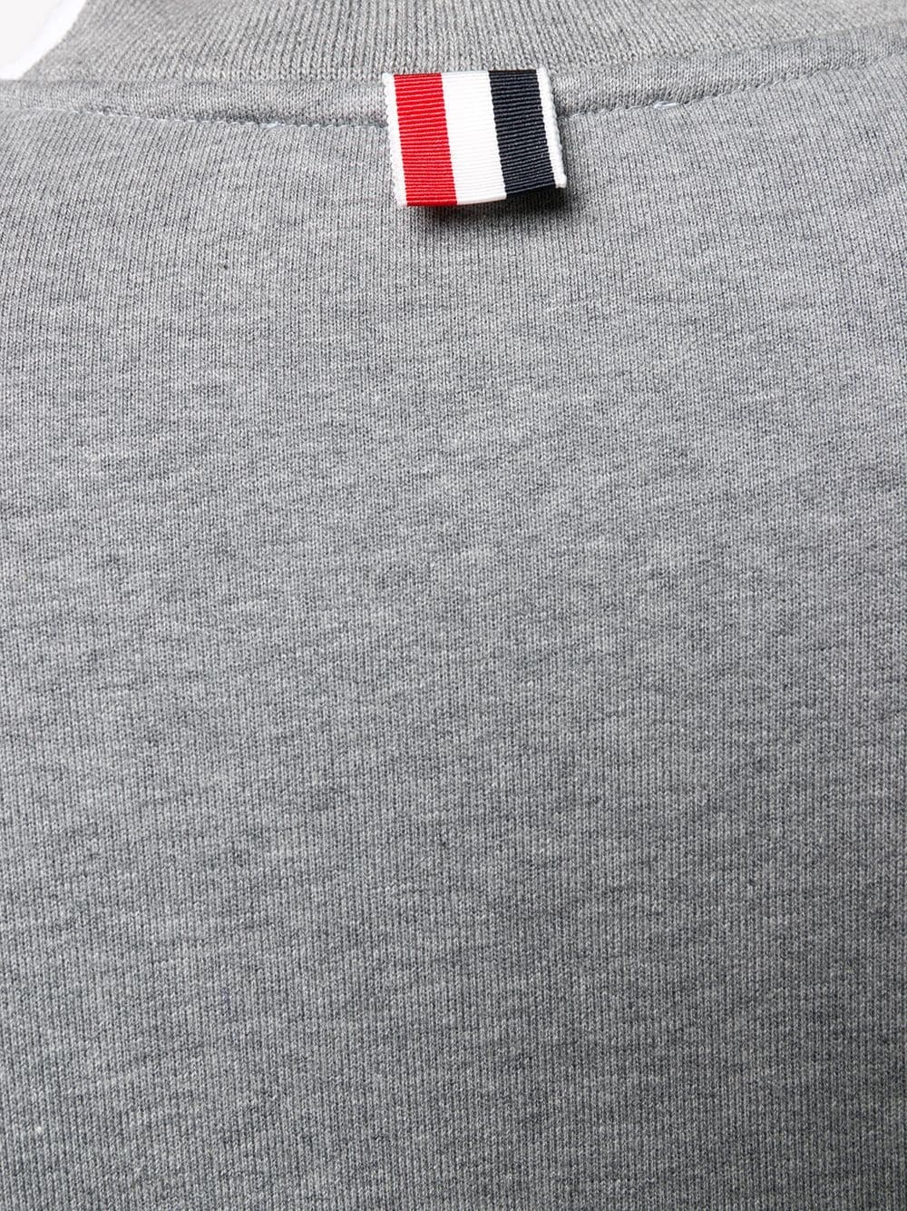 Shop Thom Browne 4-bar Intarsia Mock-neck Sweatshirt In Gray
