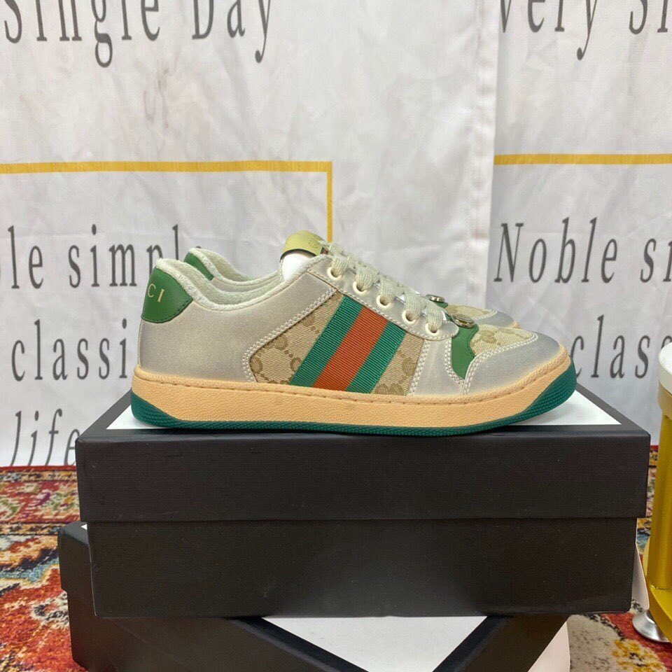 Gucci Gg Supreme Web Sneakers In Nude
