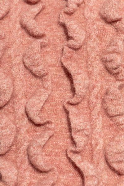 Moschino Ruffled Texture Wool Blend Sweater In Pink