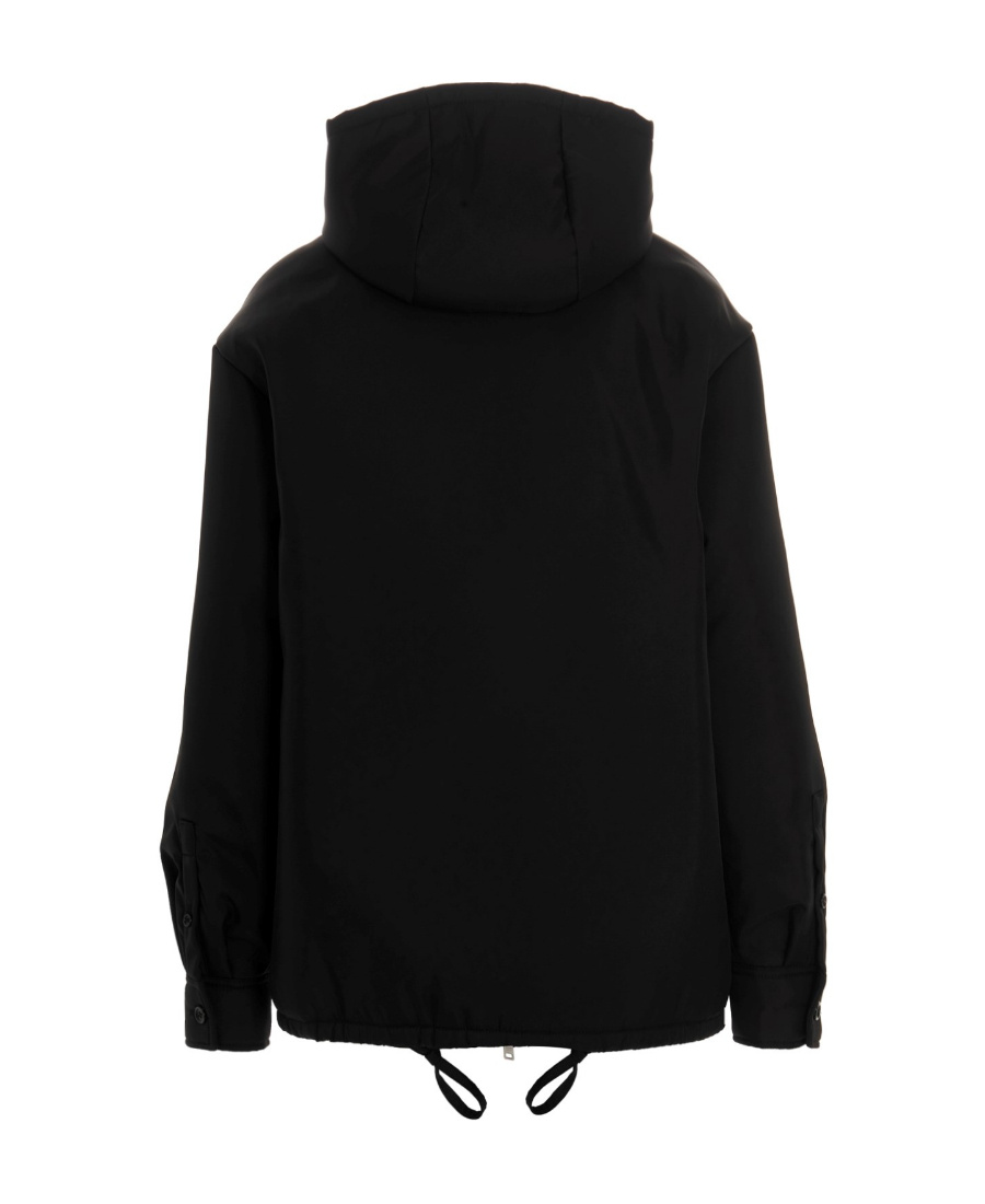 Prada Re-nylon Hooded Jacket In Black