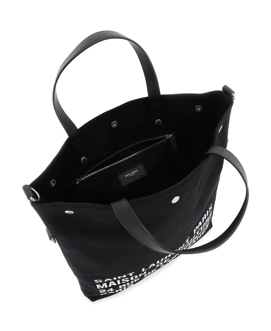 Saint Laurent Printed Letter Shoulder Bag In Black