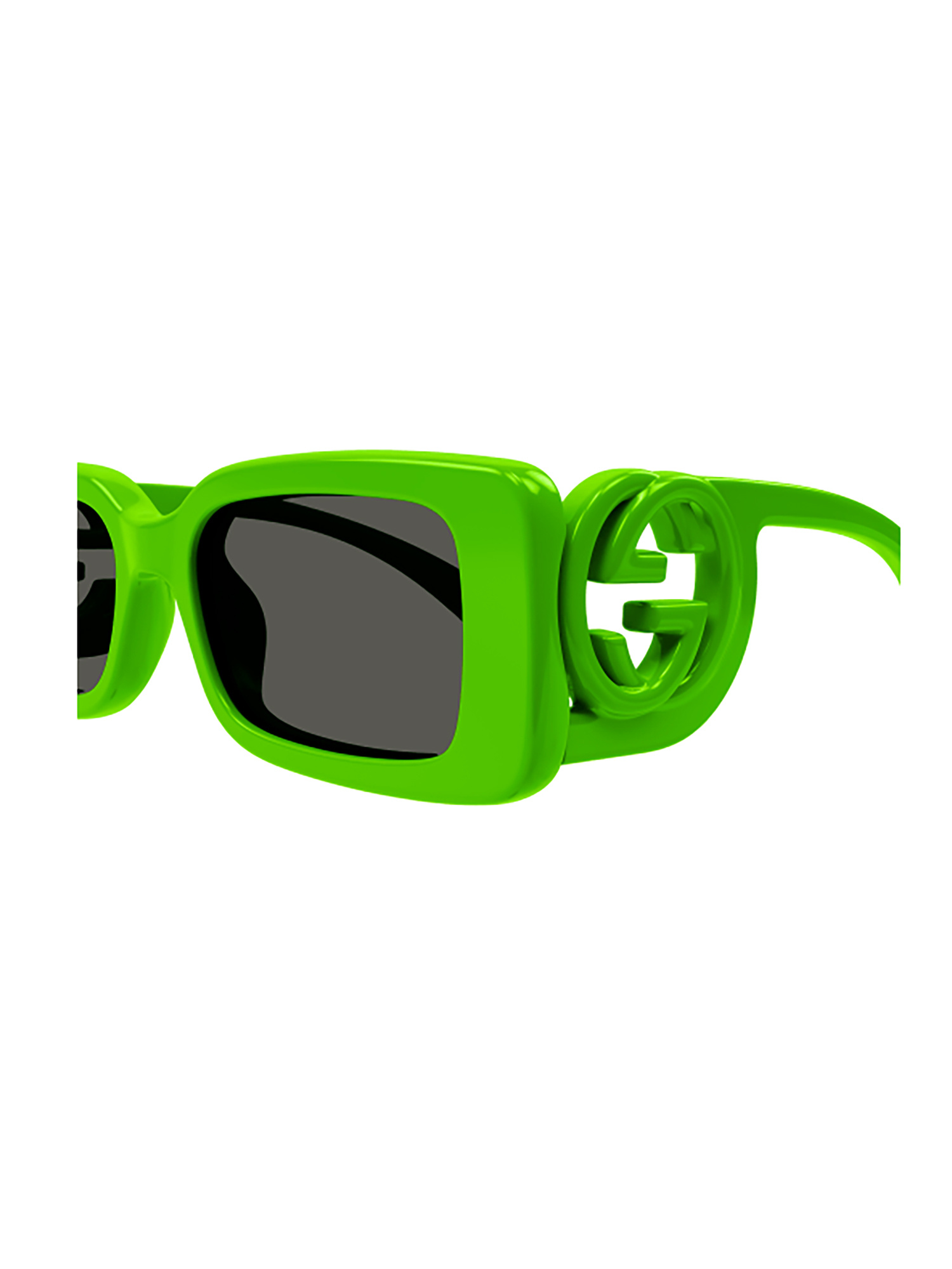 Gucci Chaise Lounge Rectangle-frame Sunglasses In Green