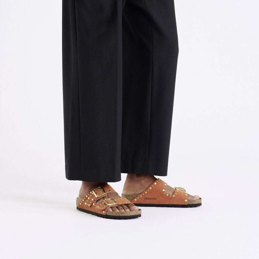 Birkenstock Rivet Slippers In Brown