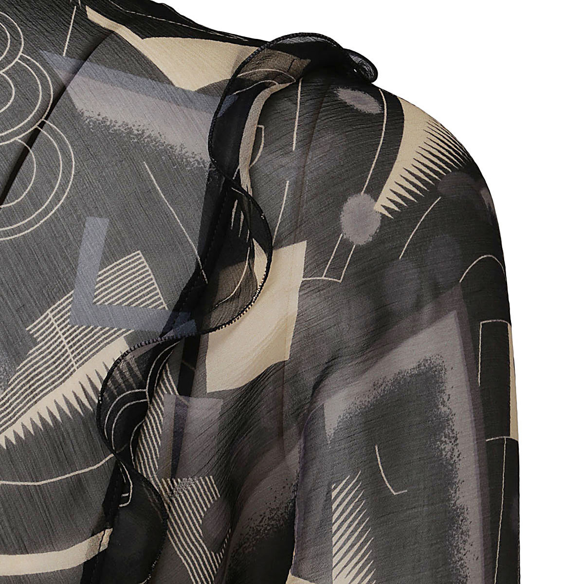 FENDI SILK GRAPHIC PRINT BLOUSE 