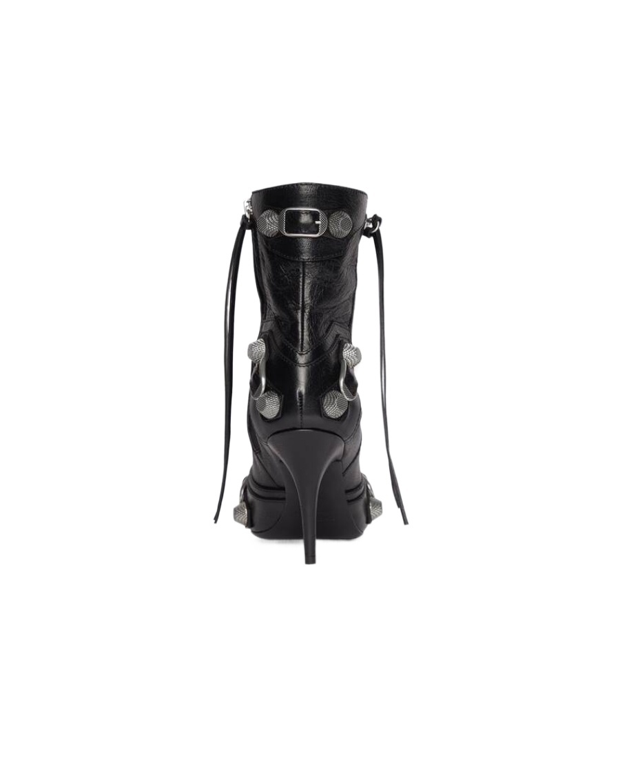 Balenciaga Cagole 50 Ankle Boots In Lamb Leather In Black