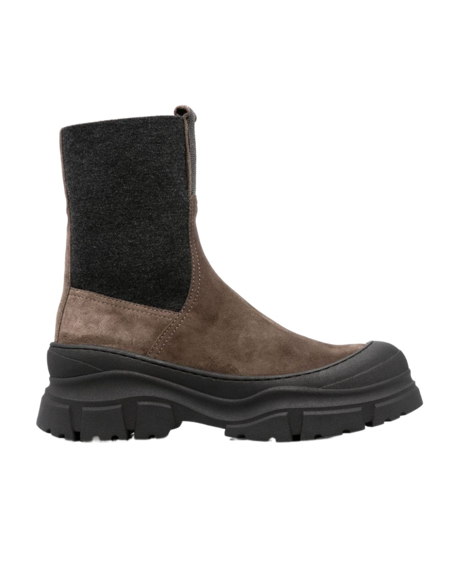 Brunello Cucinelli Monili-embellished Slip-on Ankle Boots In Black