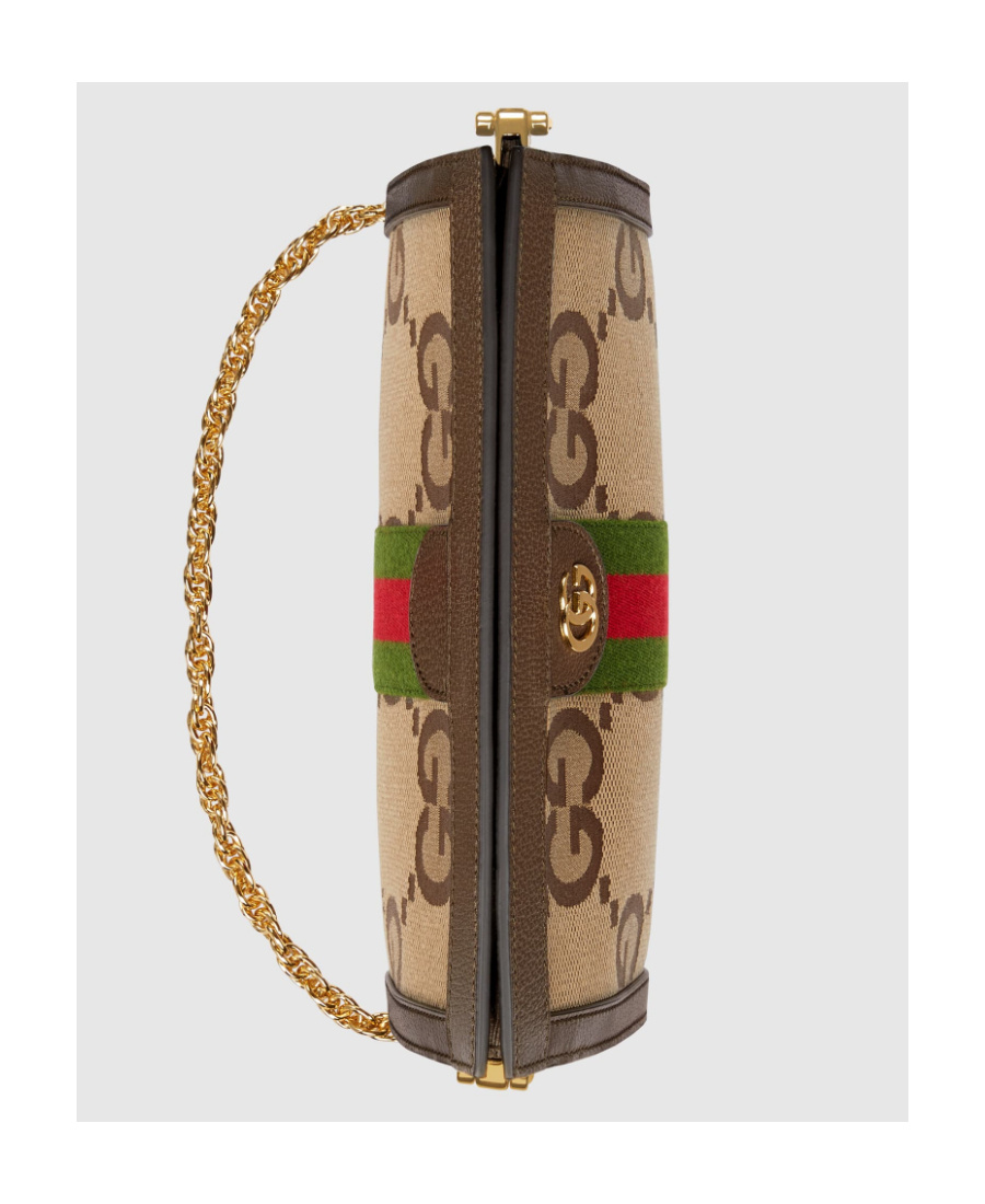 Gucci Small Ophidia Jumbo Gg Bag In Brown