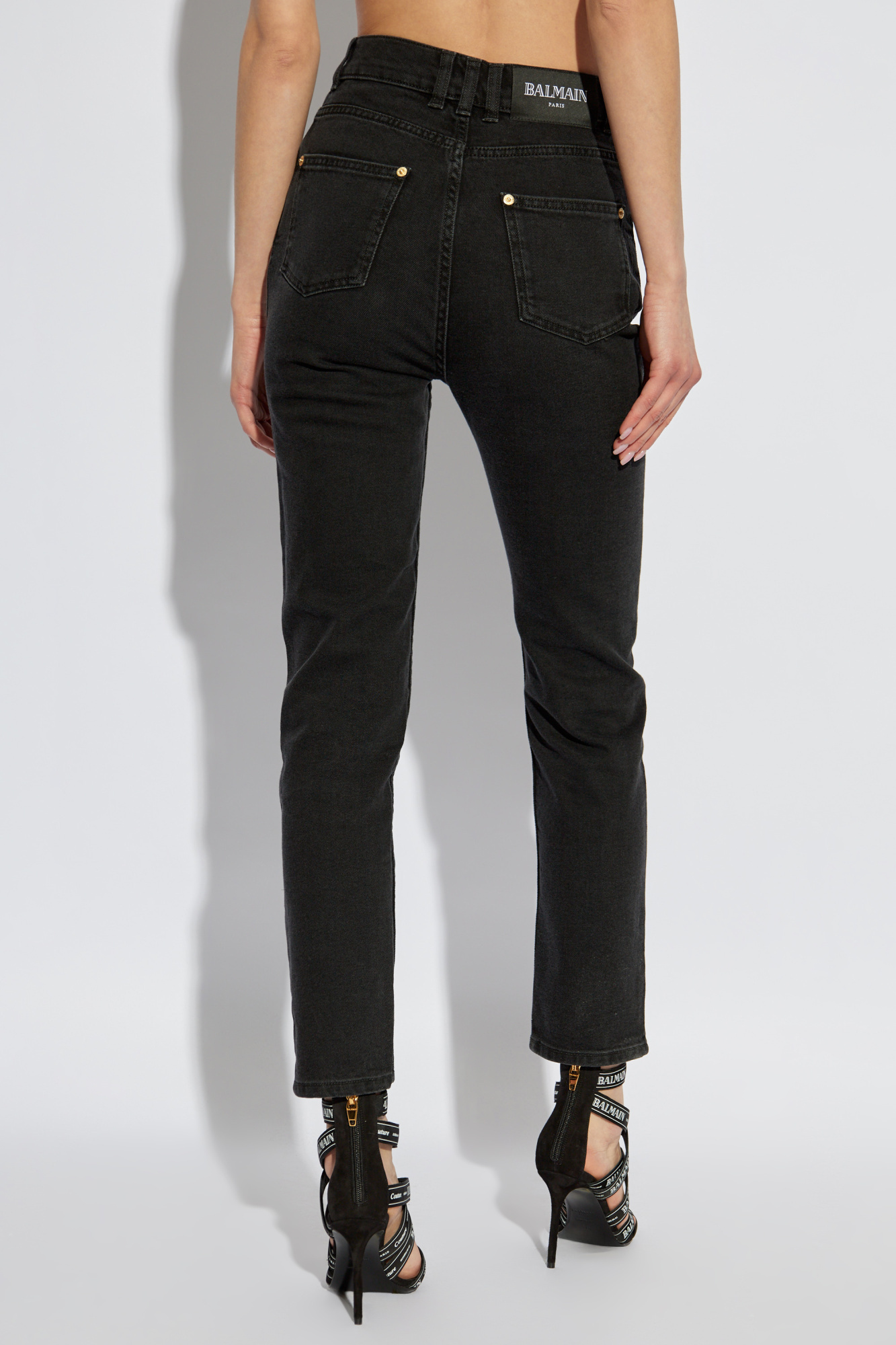 Balmain Belt-loop Jeans In Black
