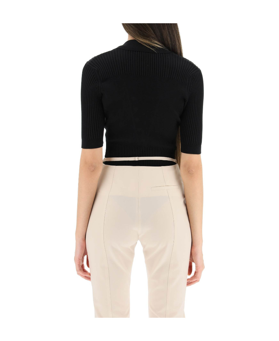 Jacquemus Button-up Short-sleeve Body In Black