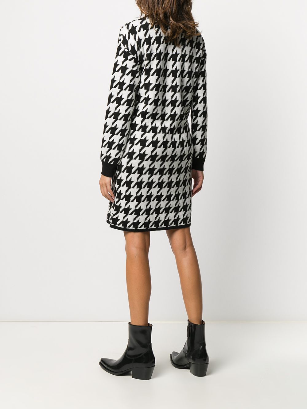 Moschino Kitten Jacquard Straight Dress In Black