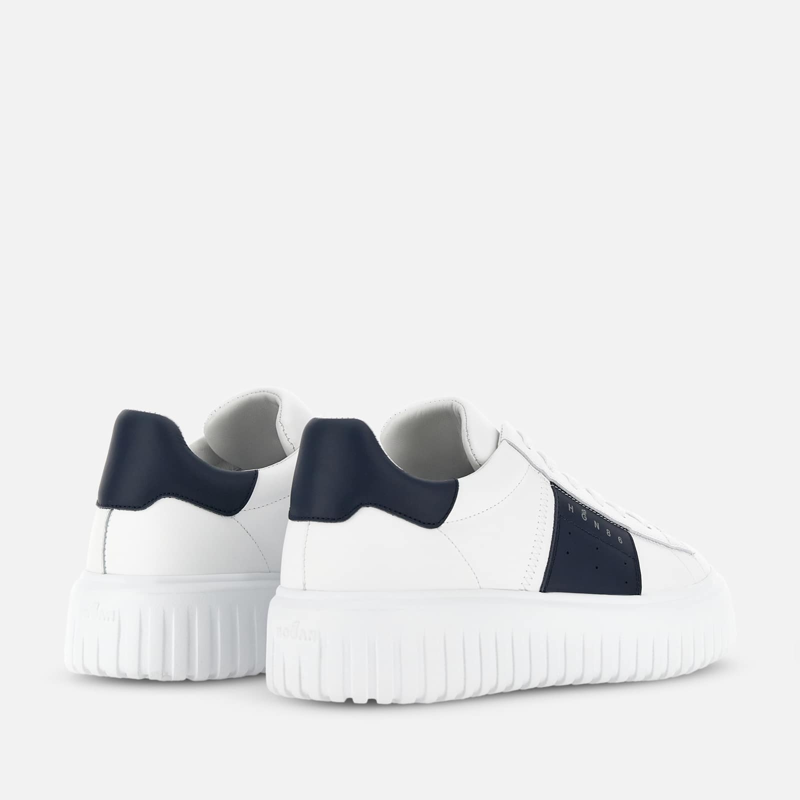 Hogan Round-toe Lace-up Sneakers In White