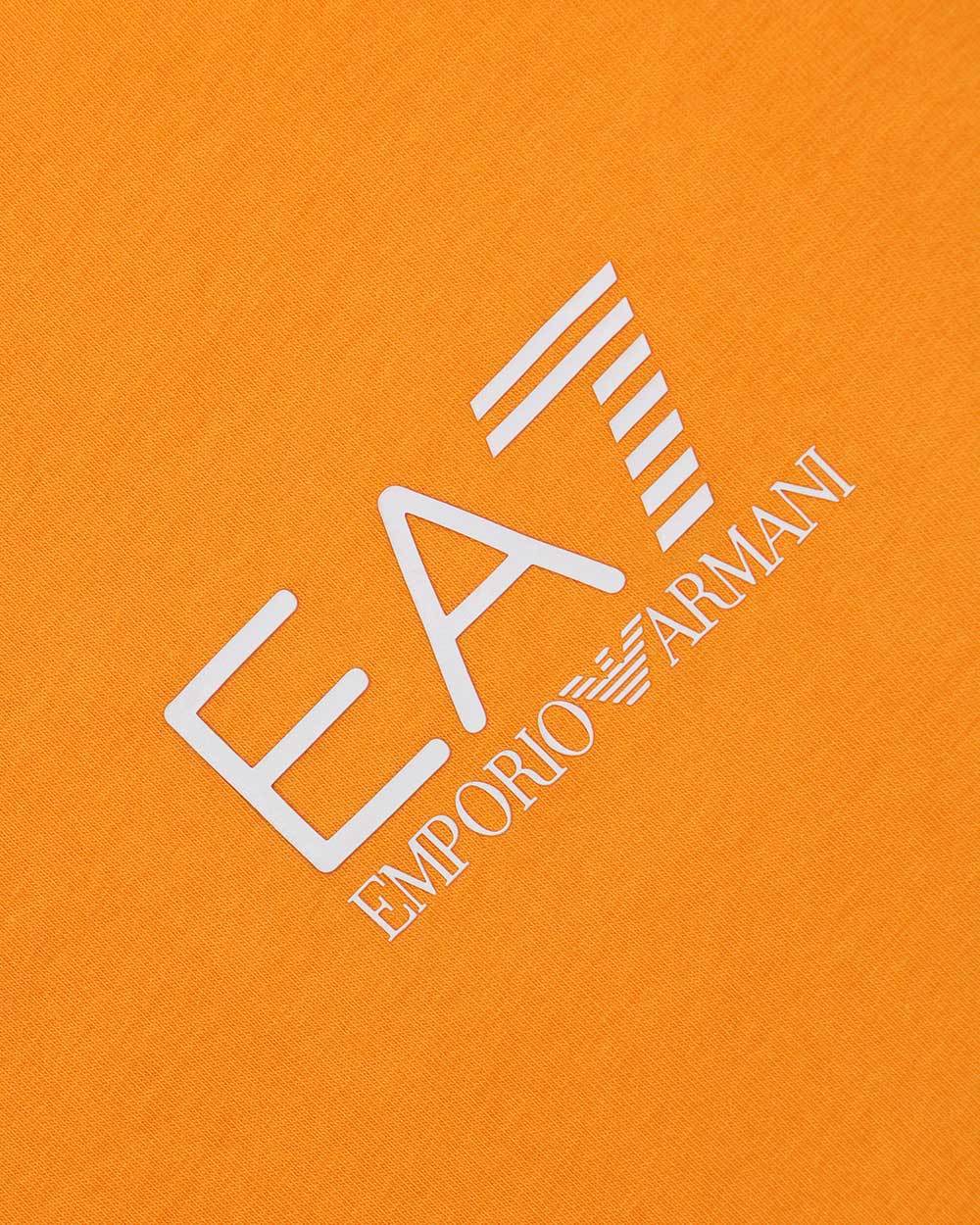Ea7 Logo T-shirt With Round Neck In Orange