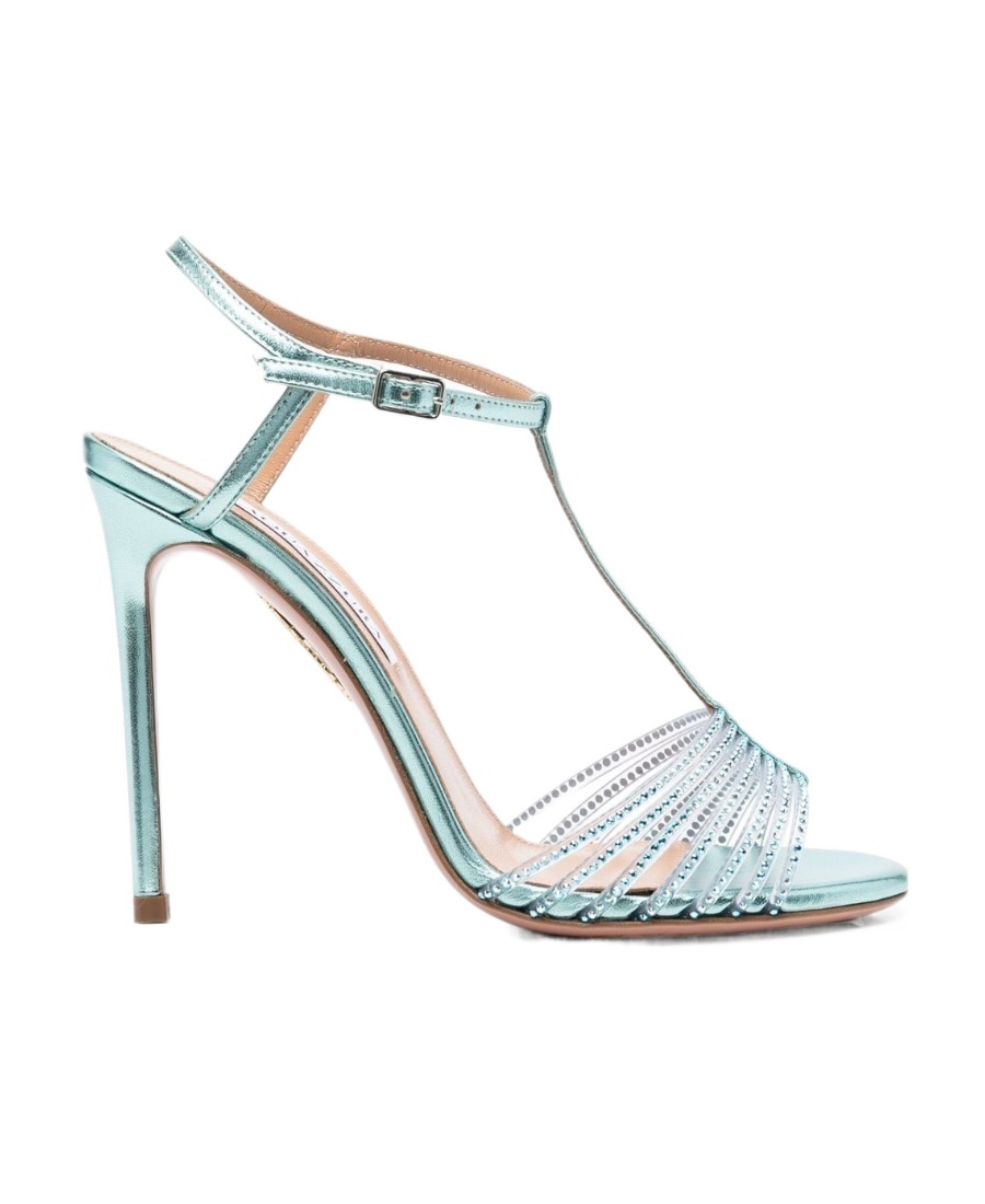 Aquazzura Amore Mio 105 Crystal-embellished Sandals In Multicolor