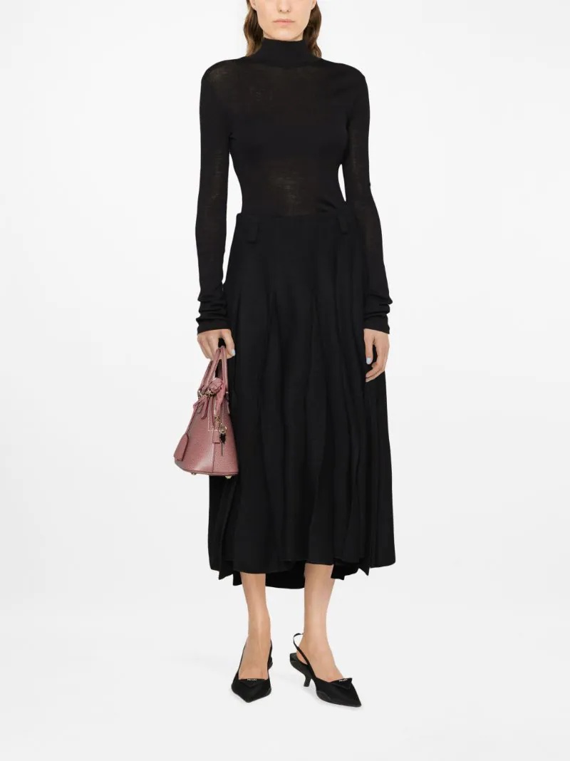 Shop Prada A-line Midi Skirt In Black