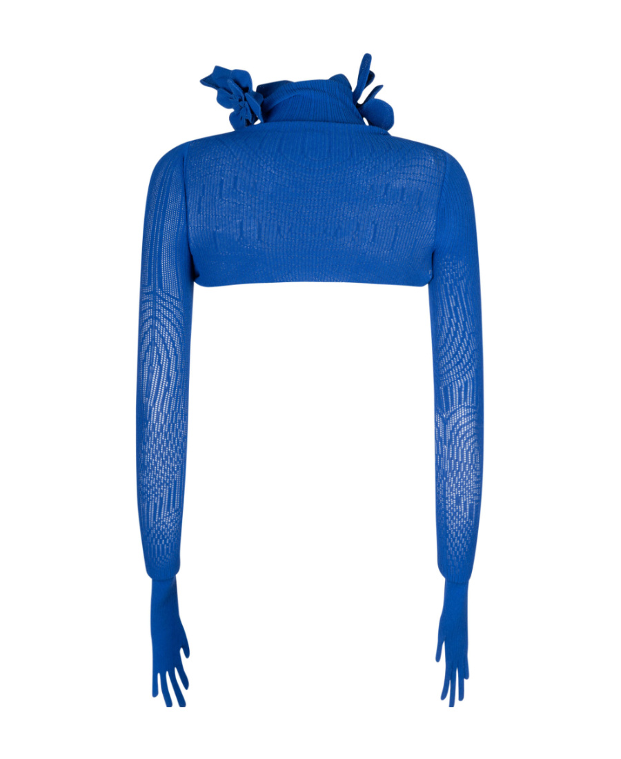 Off-white Rib Long-sleeved Sweater In Blue