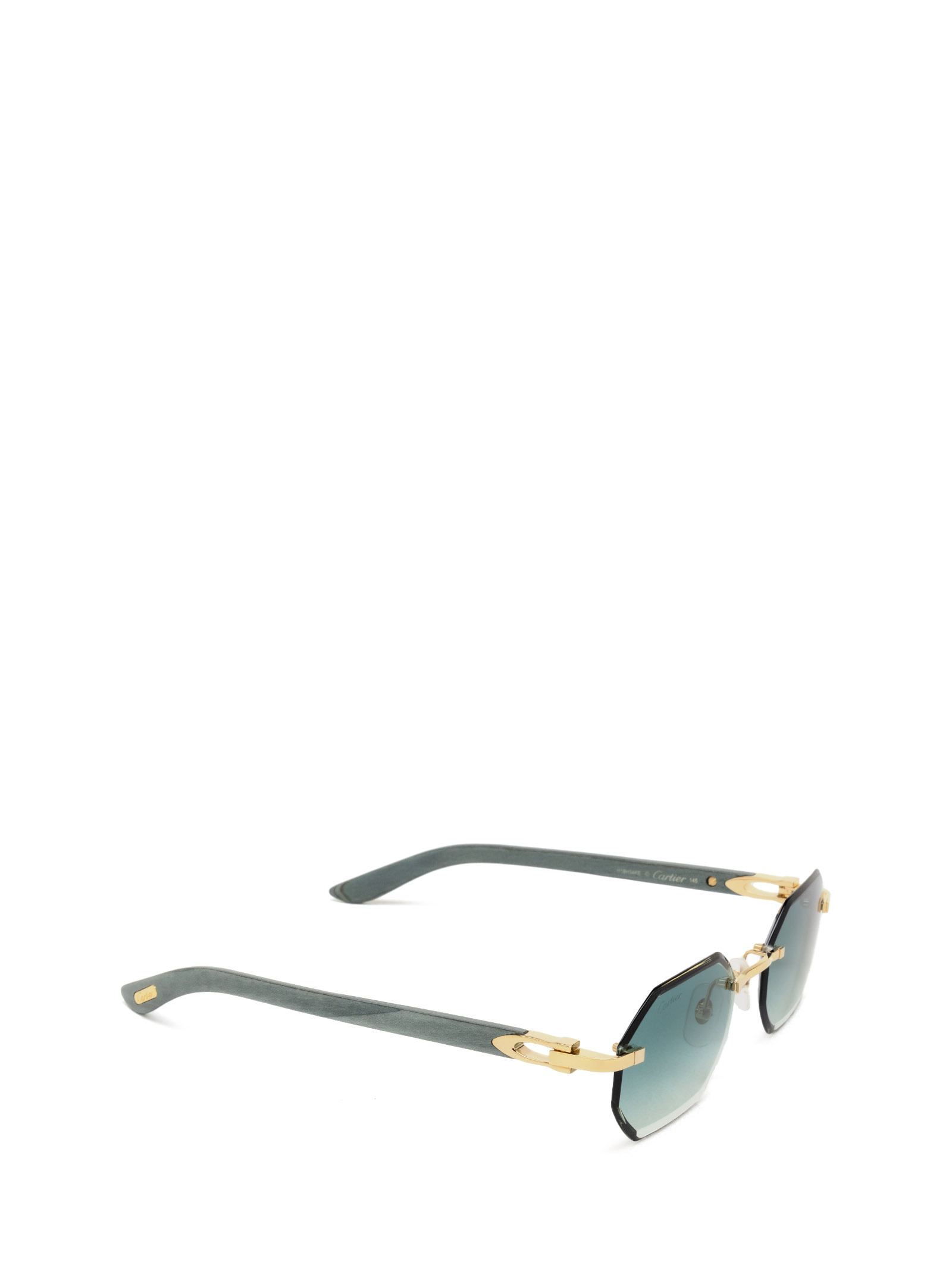 Cartier Geometric Frame Sunglasses In Green