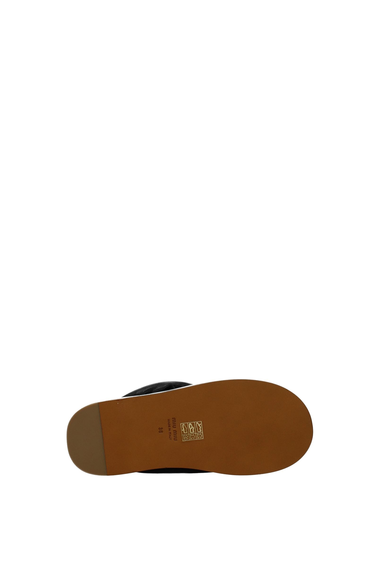 Miu Miu Black Logo Design Sandals In Black