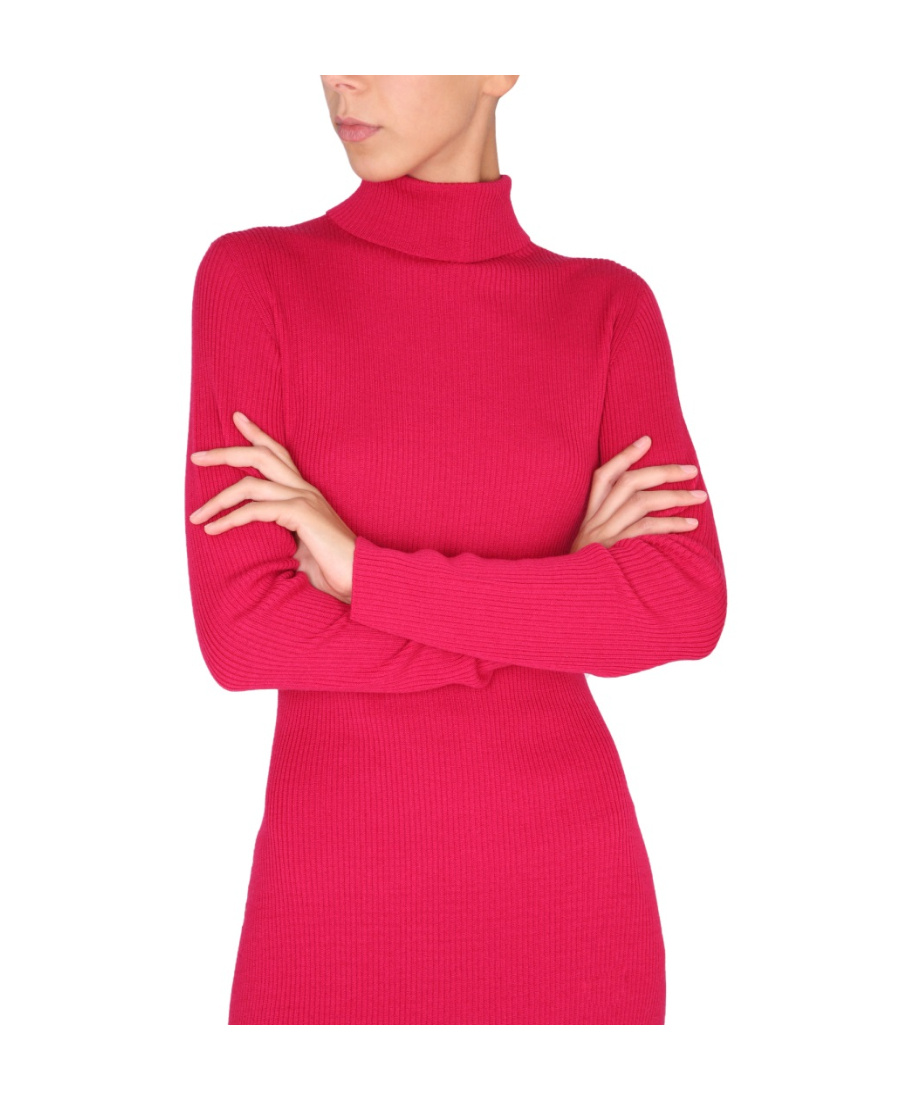 Shop Dsquared2 Turtleneck Knit Mini Dress In Red
