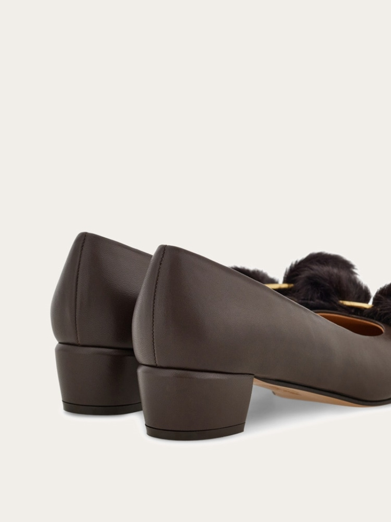 Ferragamo 30mm Vara Bow Block-heel Pumps In Black