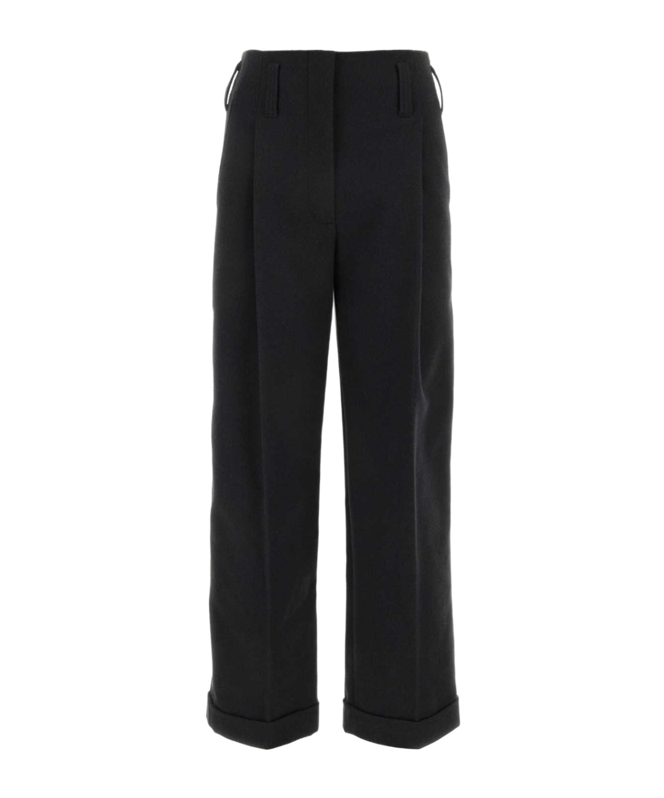 Shop Philosophy Di Lorenzo Serafini High-waisted Pleated Wide-leg Trousers In Black