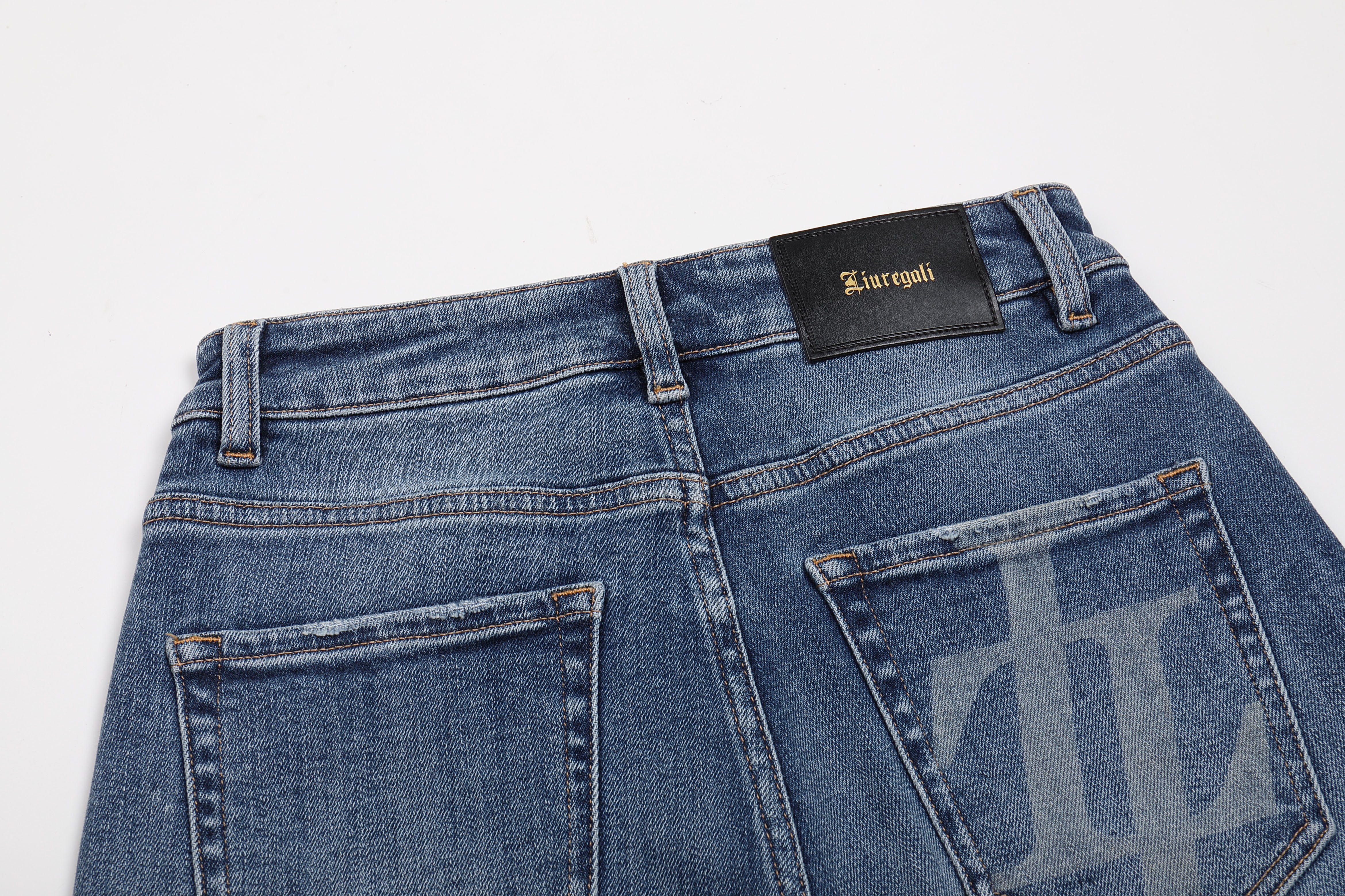 Liuregali Straight Zipper Jeans In Blue
