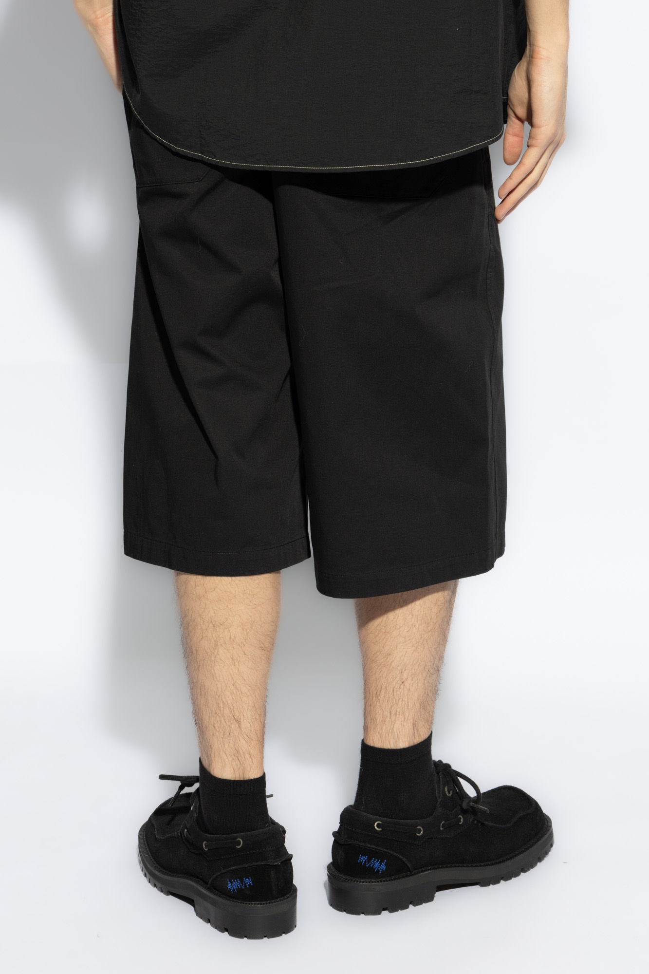 Lemaire Twill-weave Bermuda Shorts In Black