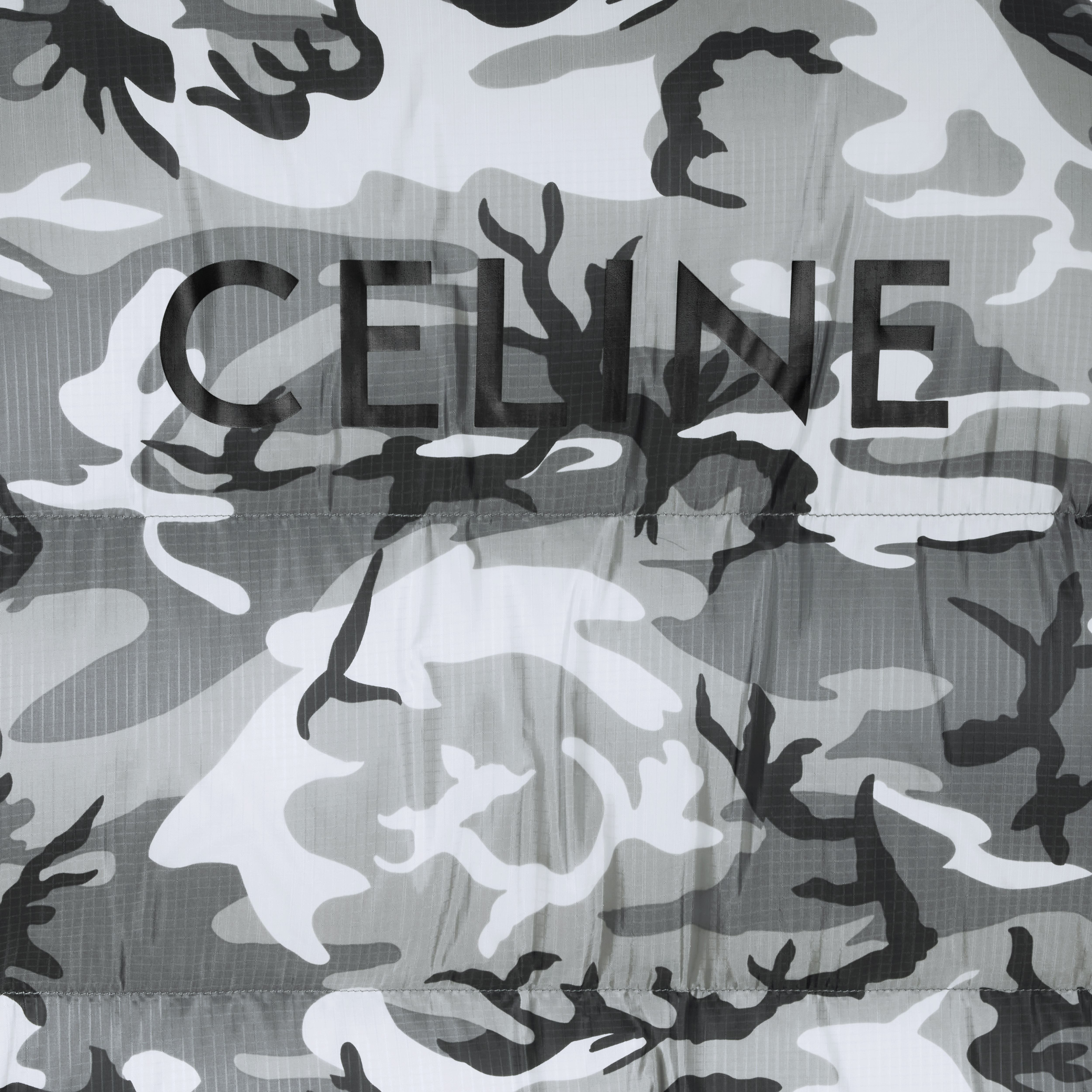 Celine Short Down Jacket In Nylon In Gray