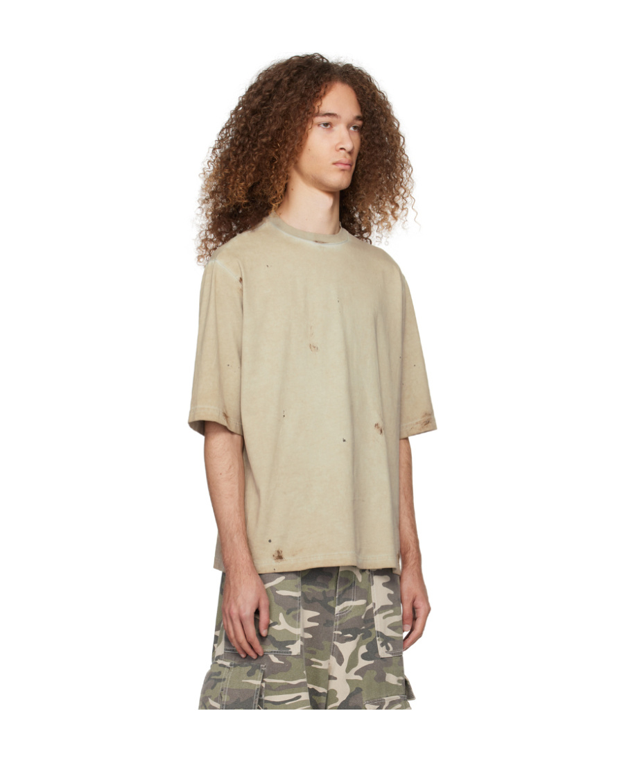 We11 Done T-shirt With Round Neck And Short Sleeves In Gray