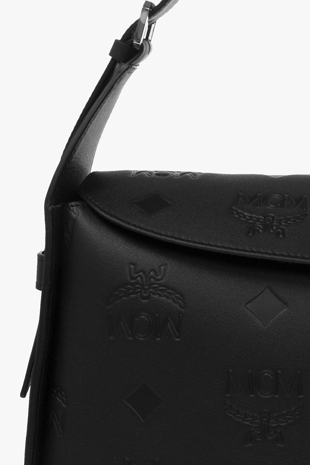 Mcm Large Aren Hobo Leather Tote Bag In Black