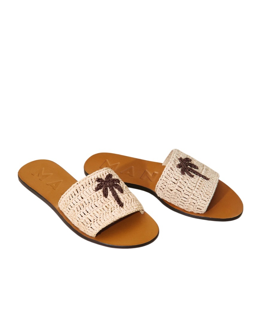 Manebi Manebí Palm Embellished Slide Sandals In Neutral