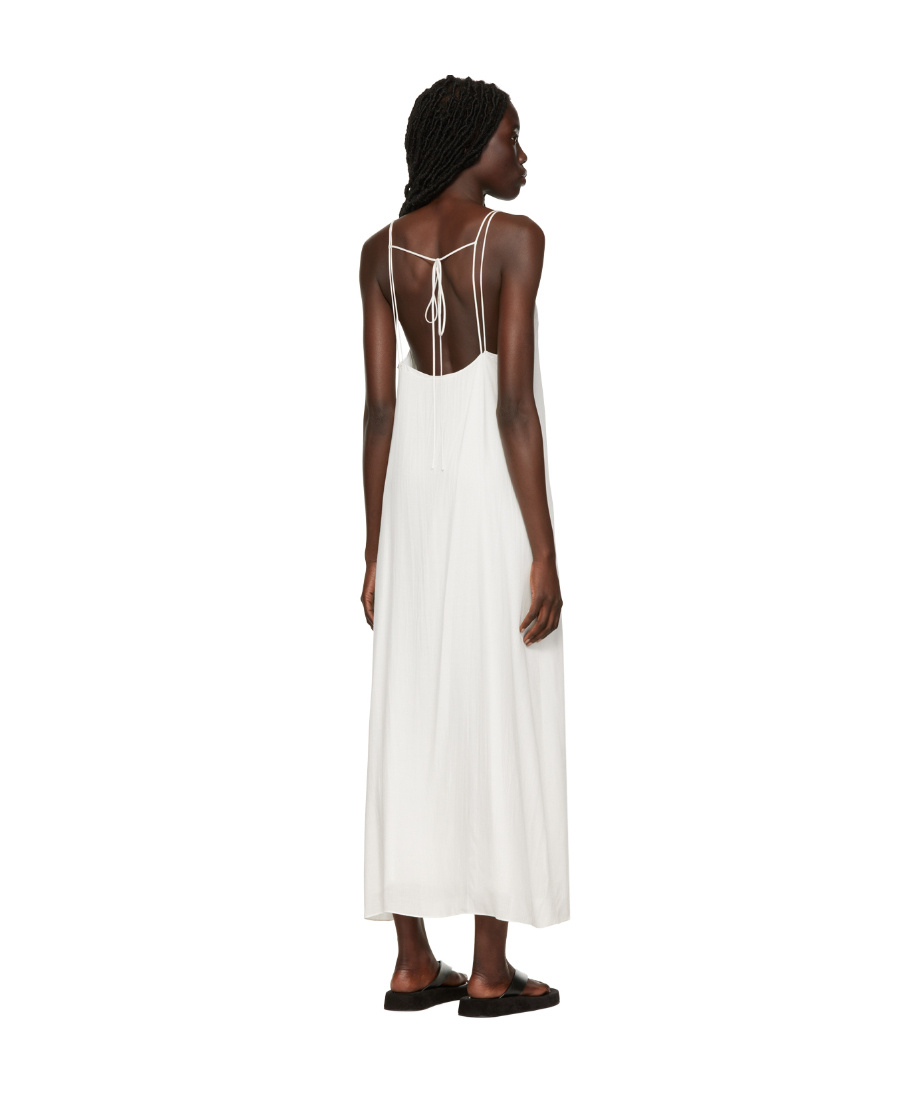 The Row Guinever Silk-satin Maxi Dress In White