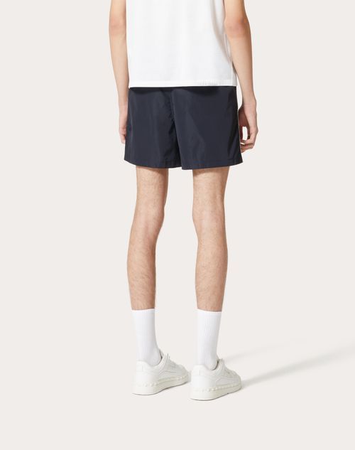 Valentino Garavani Nylon Bermuda Shorts In Black