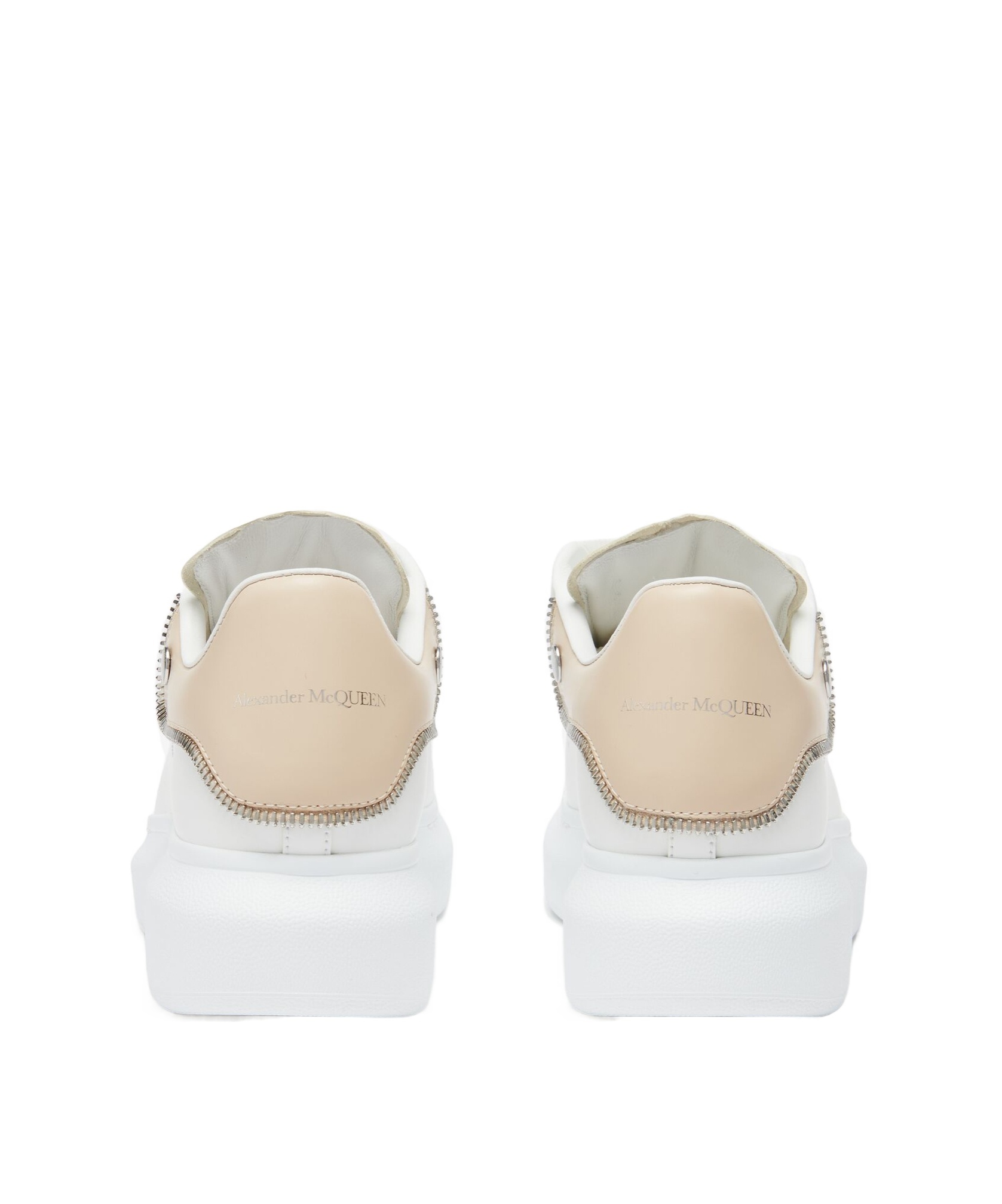 Alexander Mcqueen Logo-print Leather Sneakers In White