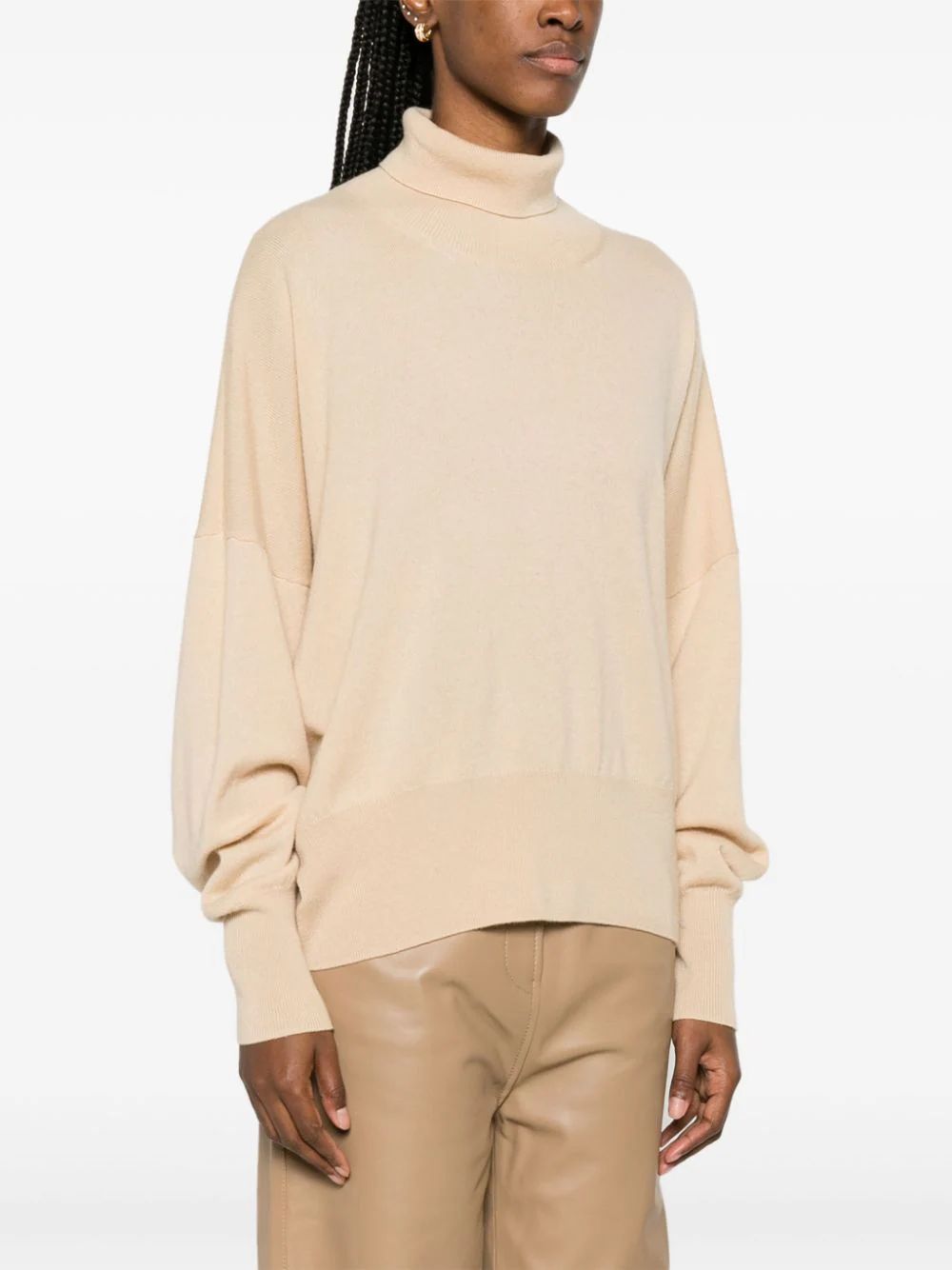 Totême Roll Neck Cashmere Jumper In Nude