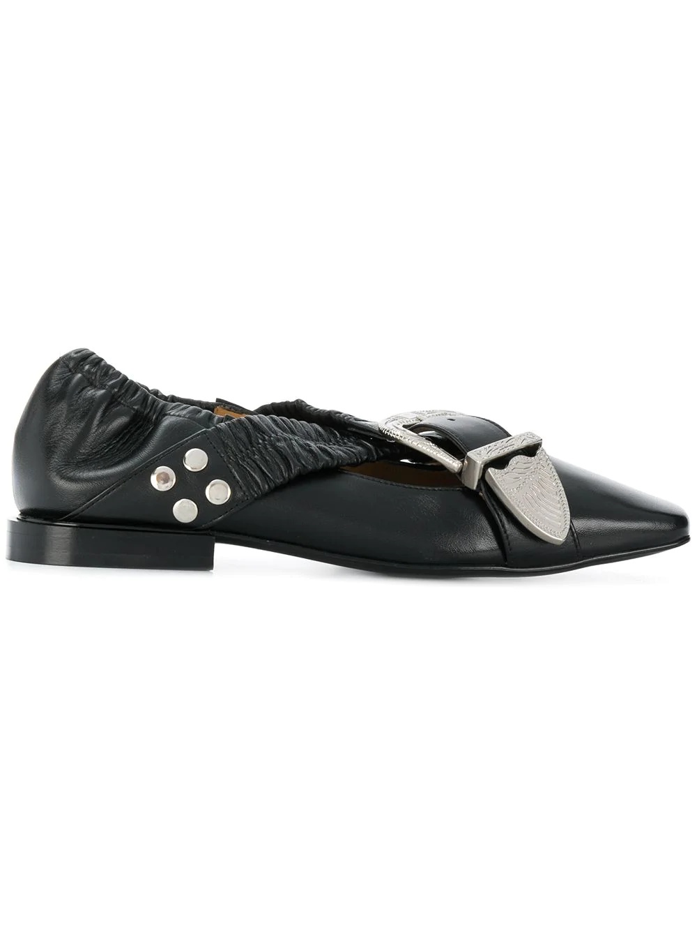 Toga Pulla Leather Slip-on With Bow Flat In Black