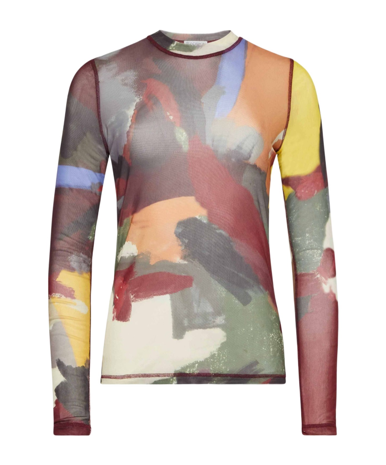 Jw Anderson J. W. Anderson Fitted Multicolored Underpinning In Printed Tulle In Multicolor