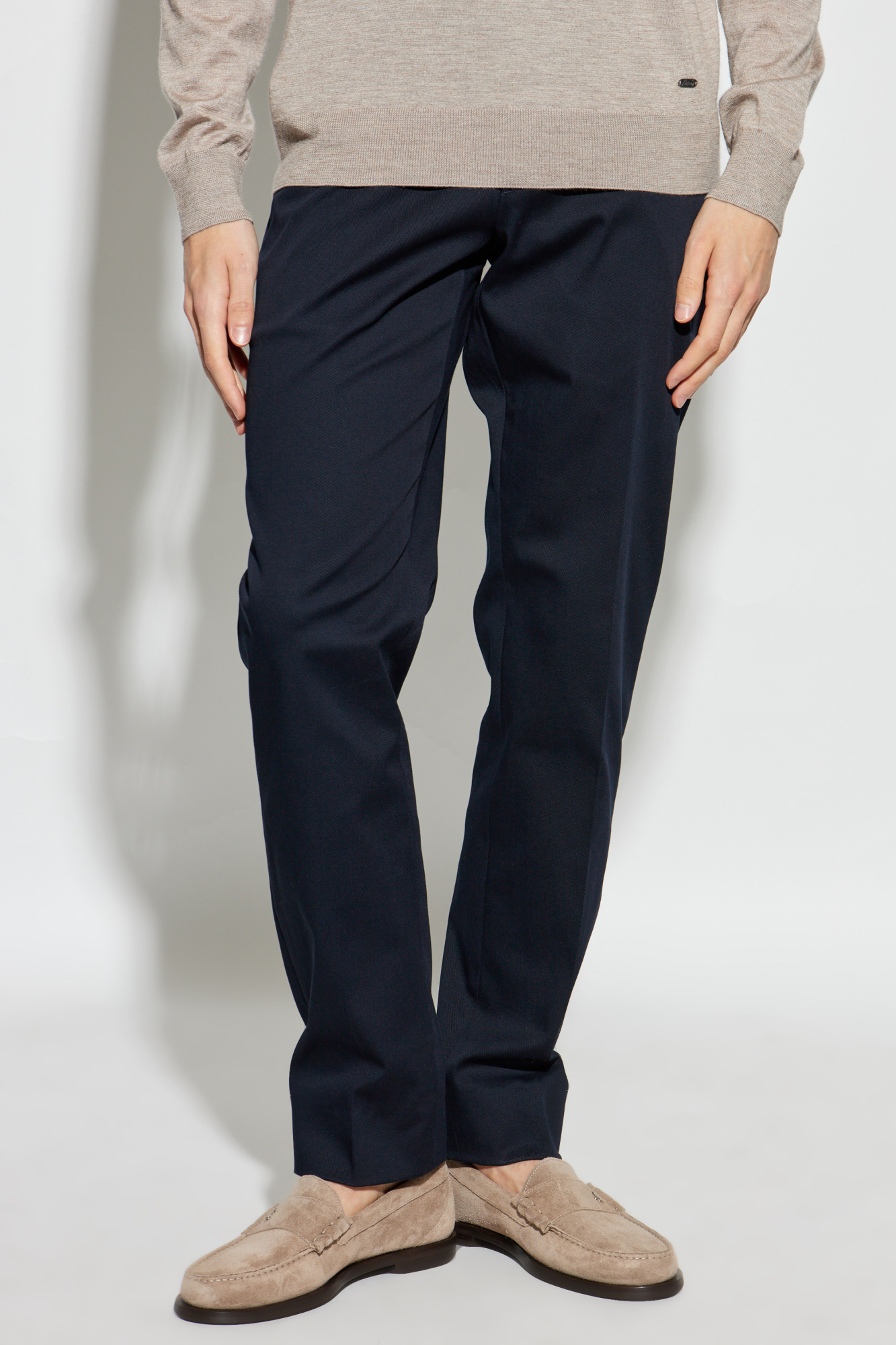 Brioni Stretch-design Chino Trousers In Blue