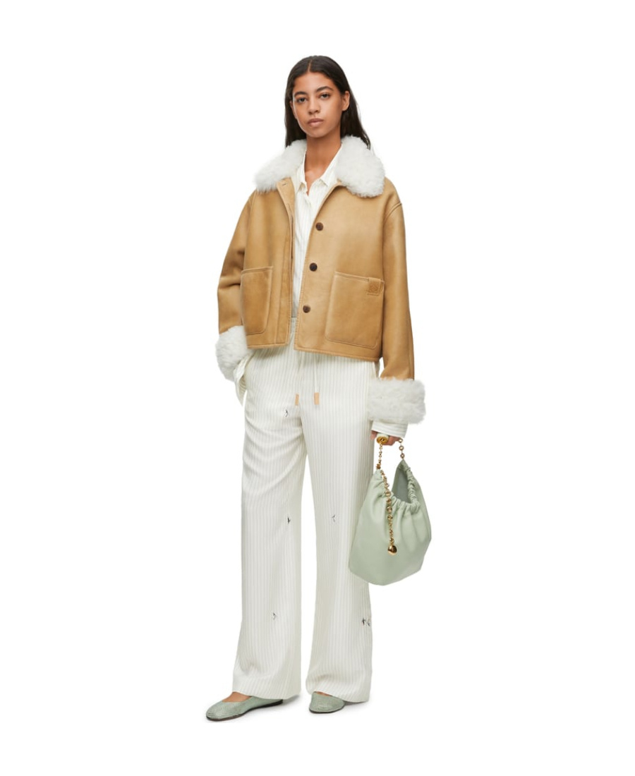Loewe X Suna Fujita Pinstriped Trousers In White