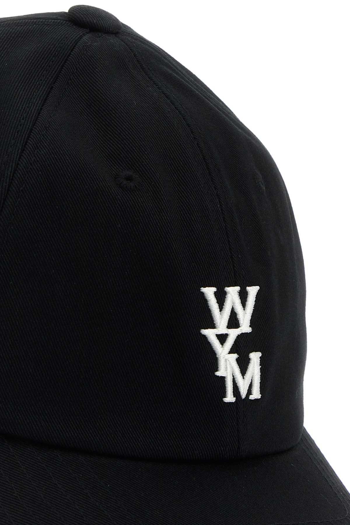 Wooyoungmi Black Baseball Cap With Logo Print On The Front And Logo Lettering On The Rear In Black