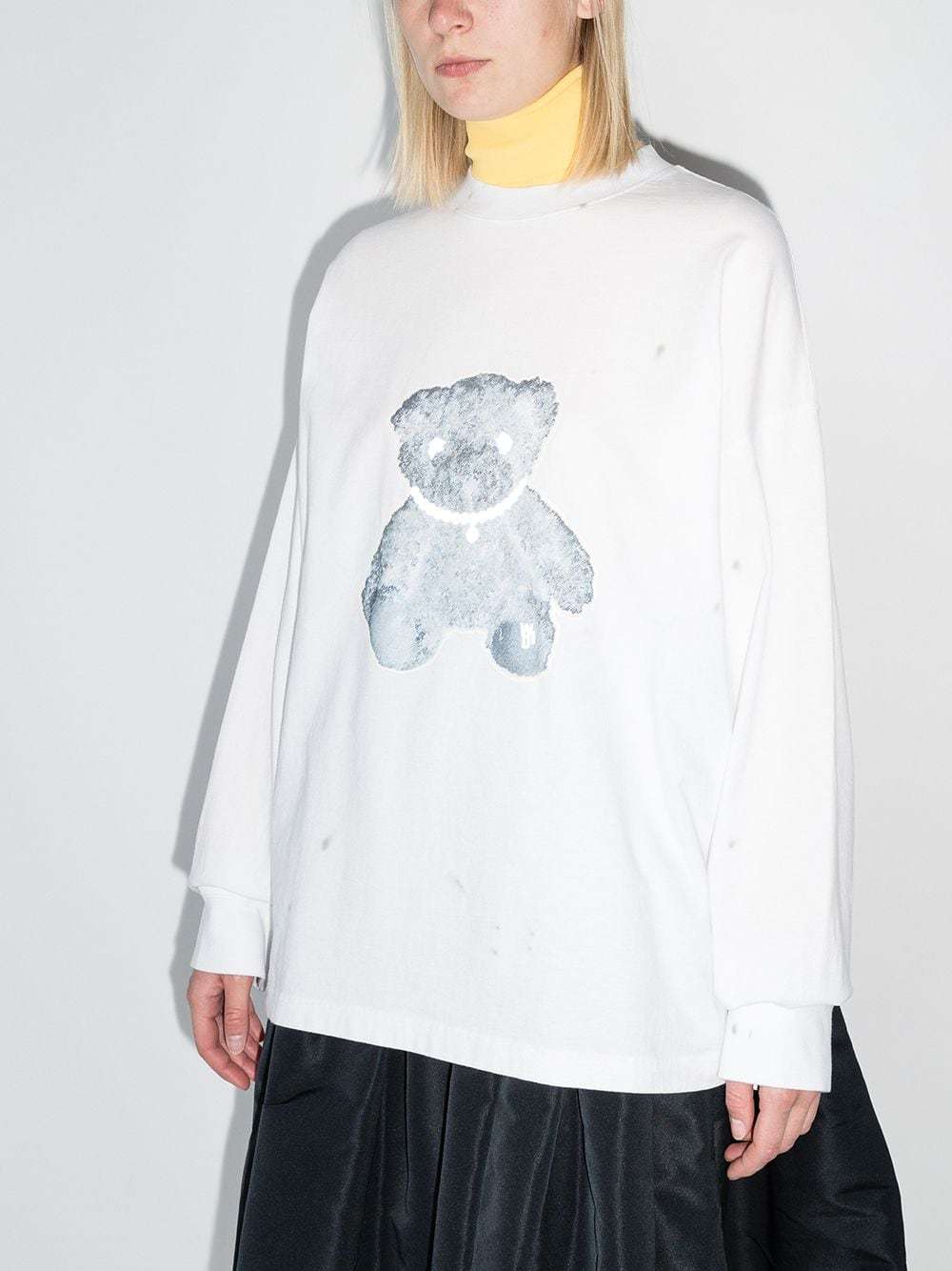 We11 Done Teddy Bear Cotton Sweatshirt In White